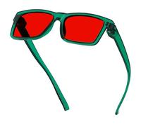 Eyekepper Gafas de dormir con marco de gran tamaño con filtro de luz azul y luz verde, lentes rojas, gafas de noche para un sueño optimizado, verde, +0.00