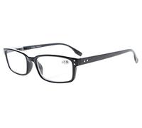Eyekepper Lectores clásicos rectangulares de muelles de bisagras de calidad de lectura gafas (Negro, 1.25)