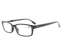 Eyekepper Lectores clásicos rectangulares de muelles de bisagras de calidad de lectura gafas (Negro, +1.50)