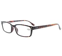 Eyekepper Lectores clásicos rectangulares de muelles de bisagras de calidad de lectura gafas (Tortuga, +2.25)