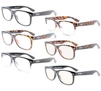 Eyekepper Lectores de 6-pack Bisagras de resorte de la calidad Retro gafas de lectura incluido 2-Pcs Ordenadores gafas +4.0