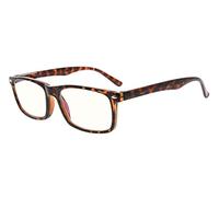 Eyekepper lectores UV proteccion, anti reflejante ojogafas,Anti azul rayos, primavera amarillo tenido lentes bisagras computadora lectores gafas tortugashell +0.5