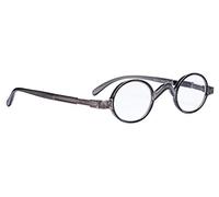 Eyekepper Los lectores Spring Temple Vintage Mini pequeña Oval redonda Gafas de lectura Grey +2.5