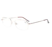 Eyekepper Puente-flex memoria de titanio para mujer para hombre de los vidrios de lectura Bisagras de primavera Gold +0.5