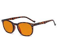 Eyekepper Retro Blue Light Glasses Women Men - Blocking UV Ray Anti Screen Glare Nighttime Computer Reading Glasses with Orange Tinted Filter Lens - Tortoise +2.50