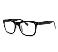 Eyekepper Señoras y señores gafas de lectura con lenteses cuadrados grandes y bisagras de resorte - Negro +1,25