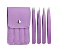 Eyelash Applicator Tool - Slanted Tip Tweezer Kit, Brow Shaping Remover, Facial Grooming Instrument | Non Slip Handle Cosmetic Equipment Set, Volume Isolation Extension Placement for Home