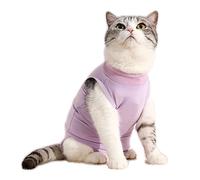 Eyeleaf Body para gato postoperatorio esterilización traje para gatos post cirugía para heridas abdominales o enfermedades de la piel para evitar lamer heridas (violeta, M)