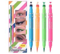 Eyeliner Stamp Pen 4pcs - Double-Ended Colored Eyeliner Pen | Waterproof Smudge-Proof | Heart-Shaped Inner Outer Corner Eye Makeup | Perfect for Beginners | Long-Lasting