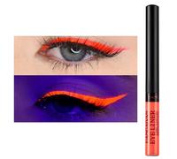 Eyeliner Wasserfest UV Glow Neon,Matte Liquid Eyeliner Set,Glühender Eyeliner Wischfest, Langhaltend, hohe Farbwiedergabe,Halloween Makeup Set Gift For Women-UV Orange-1