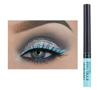 Eyeliner Wasserfest UV Glow Neon,Matte Liquid Eyeliner Set,Glühender Eyeliner Wischfest, Langhaltend, hohe Farbwiedergabe,Halloween Makeup Set Gift For Women-Blau-1