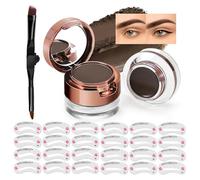 Eyeliner Y Crema Para Cejas 2 En 1, Kit De Crema Para Cejas Con Pincel Y Plantillas Para Cejas, Polvo Para Cejas Y Gel Eyeliner, Resistente Al Agua, A Prueba De Manchas Y De Larga Duración (02#, 1)