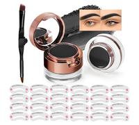 Eyeliner Y Crema Para Cejas 2 En 1, Kit De Crema Para Cejas Con Pincel Y Plantillas Para Cejas, Polvo Para Cejas Y Gel Eyeliner, Resistente Al Agua, A Prueba De Manchas Y De Larga Duración (01#, 1)