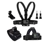 Eyeon 3 en 1 Kit arnés de pecho + fijación arnés cabeza diadema + fijación muñeca con J Hook para y tornillos GoPro, Xiaomi YI, SJCAM, Campark, Victure, Crosstour, Apeman Cámara de acción