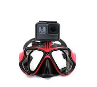 Eyeon Gafas Buceo Máscara de Buceo y Snorkel Natación Adultos y Jóvenes con Soporte para GoPro Hero/Session, Xiaomi YI 4K/Lite/Discovery, SJCAM, Apeman, Crosstour, Victure, Campark, AKASO Cámara (Rojo)