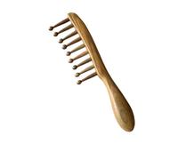 Eyepkildly Peine de masaje meridiano de nueve dientes de sándalo verde para el crecimiento del cabello, masaje del cuero cabelludo, cuidado facial y relajación corporal, regalo único para mujeres y