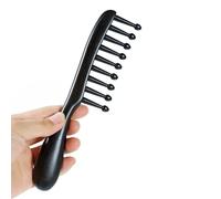 Eyepkildly Peine de masaje meridiano de nueve dientes, peine de masaje de cuero cabelludo, masajeador de cabeza de madera de ébano Gua Sha para el crecimiento del cabello, masaje capilar, regalo de