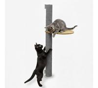 eyepower 105 cm Rascador de Pared Luna con 1 Plataforma de Bambú - Árbol para Gatos con Estantería - Columna de Sisal Natural - Recorrido de Estantes - Torre para Gatos Estable - Poste Fijación Mural