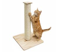 eyepower 62 cm Árbol Rascador para Gatos y Gatitos - 9,2 cm Poste de Cuerda Sisal con Base de Bambú - Palo M8 para Uso en Interior - Accesorios para Gato Adulto y Pequeño - Torre sobre Placa de Madera