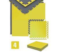 eyepower Alfombra Gimnasio en Casa 2 cm: 1m² Suelo Gimnasio - 4 Colchonetas Grandes - 50x50 Esterilla Gimnasio EVA - Suelo Goma Gimnasio Puzzle Suelo Gimnasio Tapete Fitness - Defectos Ópticos Menores