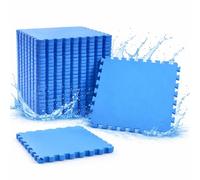 EYEPOWER Alfombra Puzle de Goma EVA para Cubrir Proteger Fondo Borde Piscina Ducha | 1cm de Espesor Suave Antideslizante Set 4pcs 2,6qm Extensible | Azul