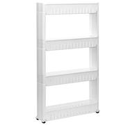 EYEPOWER Estantería para Nichos móvil Estante Carrito de Cocina Baño 4 Niveles Blanco