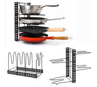 Eyepower MAKLIK Organizador de sartenes telescópicas y tapa de olla (4 estantes, negro)