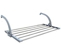 EYEPOWER Tendedero 82x32x20,5cm Plegable Ajustable para Colgar en el radiador balcón baño y secar Tender Toallas Colada Ropa de Acero Inoxidable Gris