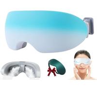 Eyerelis - Máscara de terapia de vapor de 2 niveles ajustable, máscara inteligente de vapor caliente y frío, para ojeras, hinchazón, ojos secos, relajación (azul)