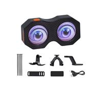 Eyes Bike Tail Light, USB Rechargeable Programmable LED with Customizable Patterns Dual Screen