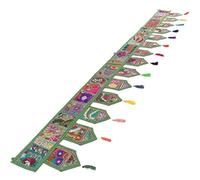 Eyes of India - Cantonera de Puerta de Patchwork Verde de 198,1 cm para Colgar en la Pared, Estilo Bohemio Indio Bohemio Chic Hecho a Mano
