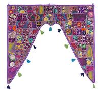 Eyes of India - Colorido Puerta Ventana Cenefa Toran Colgante de Pared India Boho Elegante Decoración Bohemia Adorno Hecho a Mano - GT-Purple, 46 X 42 in. (115 X 110 cm)