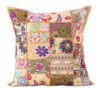 Eyes of India - Funda de cojín decorativa de patchwork, multicolor