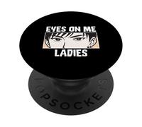 Eyes On Me Ladies Anime Style Confident Cool Guy PopSockets PopGrip Adhesivo