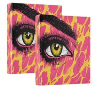 Eyes with A Lightning Bolt - Carpeta de 3 anillas de 1.5 pulgadas, organizador de documentos de material PVC con anillo en D y bolsillo transparente para suministros de oficina, paquete de 2