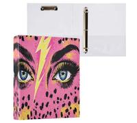 Eyes with A Lightning - Carpeta de 3 anillas de 1.5 pulgadas, organizador de documentos de material PVC con anillo en D y bolsillo transparente para suministros de oficina, 1 paquete