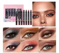 Eyeshadow Crayon, Long-Lasting Waterproof Eyeshadow Pen, 6-Piece Makeup Pencil Set, Smooth Glide Highlighter, Smudge-Proof Eye Color, Ideal for Women’s Beauty, Party Date Looks