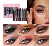 Eyeshadow Crayon Stick, Waterproof Makeup Pen, 5.43x6.42in Authentic Long-Lasting Beauty Pencil, Compact Smooth Blend Texture, Shimmer Matte Shades for Party, Date, Daily Use