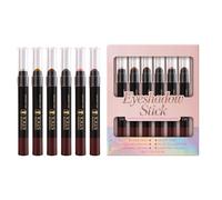 Eyeshadow Stick Set, 6-Color Waterproof Eye Makeup, 4.6-Inch Precision Build with Sturdy Seal, High- Pigment Hardware, Stage Tool with Modern Style, Performance Stand for Holidays