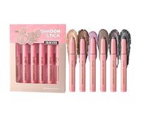 Eyeshadow Stick, Waterproof Shimmer Eyeshadow, Smudgeproof Long-Lasting Formula, Easy Glide Application, Daily Makeup or Party Use, 2g Each, Multicolor, 6 Pieces