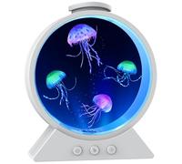 Eyesound Lámpara de medusas, luz sensorial silenciosa para acuario, luz nocturna de estado de ánimo de 7 colores con flujo de agua ajustable y temporizador de 8 horas, lámpara de tanque redondeada