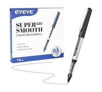 EYEYE Bolígrafo de Tinta Líquida Negro, 12pcs Bolígrafos Roller de Secado Rápido de Tinta, Trazo suave óptimo, Escritura Suave para Oficina, Hogar, Empresa, Escuela, 0.7 mm