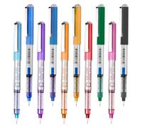 EYEYE Bolígrafos de Tinta líquida, punta de aguja extrafina, 0.5 mm, Paquete de 10 Uds, 10 colores, secado rápido, escritura suave para diario, suministros de oficina