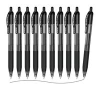 EYEYE Bolígrafos Roller de Tinta de gel de tinta negra, Paquete de 10 Uds, 0.5 mm,Secado Rápido, Punta Fina, Recargables, para Suministros Escolares de oficina