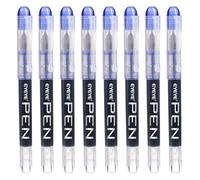 EYEYE Lote de 8 bolígrafos desechables azules con punta fina - Punta de acero inoxidable - Para una escritura fluida - Para diario, dibujo, bocetos, garabatos y material de oficina