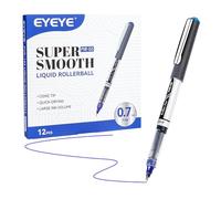 EYEYE PVR155.7 - Bolígrafo de tinta líquida, punta extra fina, tinta azul (paquete de 12)