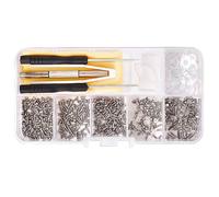 Eyglajdd Juego de 500 herramientas de reparación de gafas, juego de herramientas de reparación con tornillos pequeños, almohadillas de silicona para la nariz, pinzas, destornillador, paño de limpieza