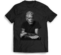 EYGT45Ysw Anthony Bourdain Iconic Portrait T-Shirt Food Travel Culture Symbol Black M