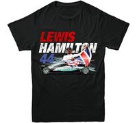EYGT45Ysw Lewis Hamilton Men T-Shirt Retro Racing 44 Top Black L
