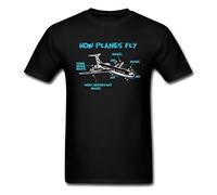 EYGT45Ysw LINGH Print Engineer Mechanical How Plane Fly Mens T Shirts Black XL